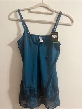 Wacol Teal Lace-Trim Cami